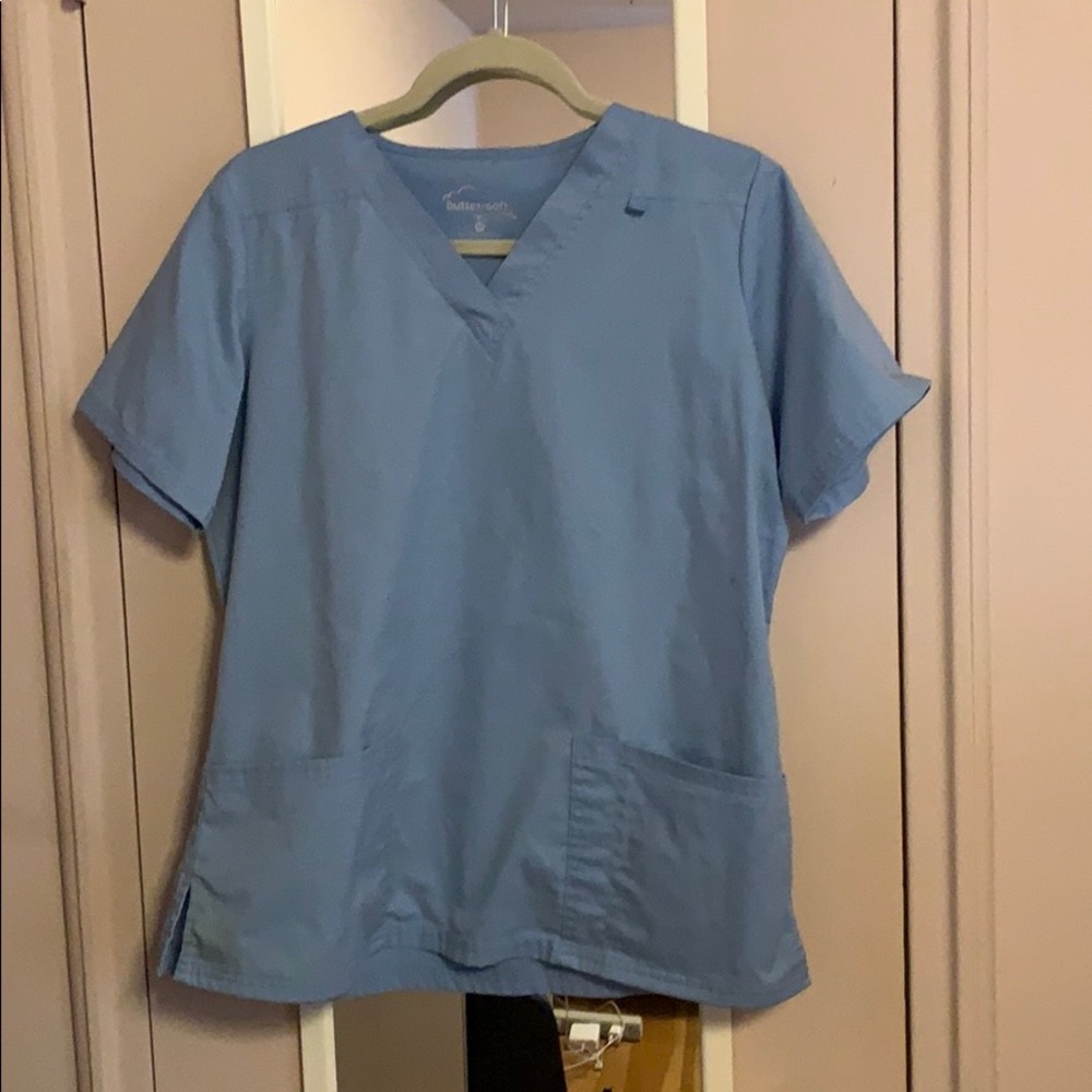 Butter soft stretch sky blue scrubs set
